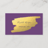 Elegant Simple, Faux Gold Foil Brusg Stroke Visitekaartje (Voorkant)