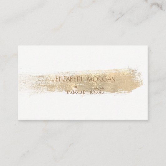 Elegant Simple Faux Gold Foil Bruspenseel Stroke, Visitekaartje (Voorkant)