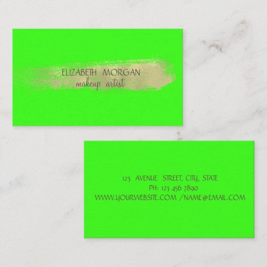 Elegant Simple Faux Gold Foil Bruspenseel Stroke,  Visitekaartje (Voorkant / Achterkant)