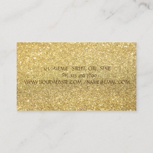 Elegant Simple Faux Gold Glitter Bokeh Visitekaartje (Achterkant)