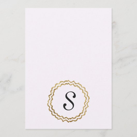 Elegant Simple Faux Gold-overzicht en wit Menu (Achterkant)