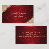 Elegant Simple Faux Gold, Red Glitter Bokeh Visitekaartje (Voorkant / Achterkant)