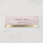 Elegant Simple Faux Gold Stripe, Glittery Bokeh Mini Visitekaartje (Voorkant)