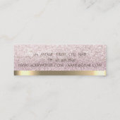 Elegant Simple Faux Gold Stripe, Glittery Bokeh Mini Visitekaartje (Achterkant)