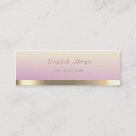 Elegant Simple Faux Gold Stripe, Ombre Mini Visitekaartje (Voorkant)