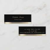 Elegant Simple Faux Gold Stripe, zwart Mini Visitekaartje (Voorkant / Achterkant)