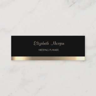 Elegant Simple Faux Gold Stripe, zwart Mini Visitekaartje