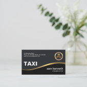 Elegant Simple Faux Gold Wave Taxi-driver Visitekaartje (Staand voorkant)