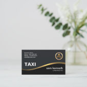Elegant Simple Faux Gold Wave Taxi-driver Visitekaartje (Staand voorkant)