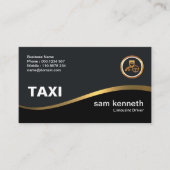 Elegant Simple Faux Gold Wave Taxi-driver Visitekaartje (Voorkant)