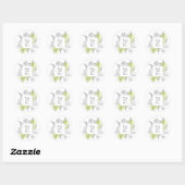 Elegant Simple Floral Black en White Ronde Sticker (Vel)