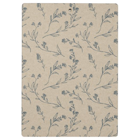 Elegant Simple Floral Laurel Wreate Monogram Klembord (Achterkant)