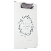 Elegant Simple Floral Laurel Wreate Monogram Klembord (Rechts)