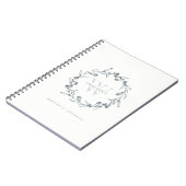 Elegant Simple Floral Laurel Wreate Monogram Notitieboek (Linkerzijde)