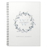 Elegant Simple Floral Laurel Wreate Monogram Notitieboek (Voorkant)