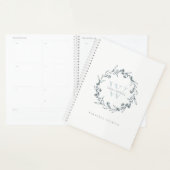 Elegant Simple Floral Laurel Wreate Monogram Planner (Display)