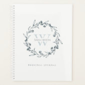 Elegant Simple Floral Laurel Wreate Monogram Planner (Voorkant)