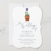 Elegant Simple Floral Waterverf Wedding Kaart (Voorkant)