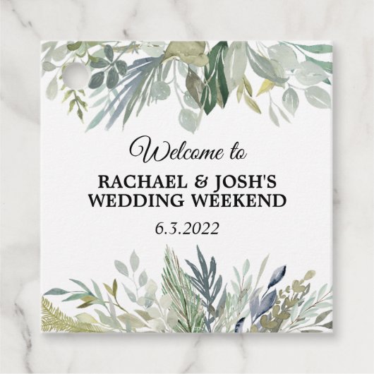Elegant Simple Foliage & Greenery Wedding Bedankjes Labels (Voorkant)