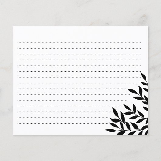 Elegant Simple Foliage Vrijgezellenfeest Recipe Ka (Achterkant)