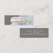 Elegant Simple Folie Brush Stroke Opal Mini Visitekaartje (Voorkant / Achterkant)