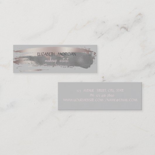 Elegant Simple Folie Bruske Stroke, grijs Mini Visitekaartje (Voorkant / Achterkant)