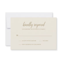 Elegant Simple Foral Neutral Gold Ivory Wedding