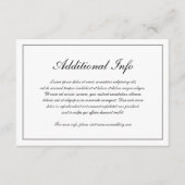 Elegant Simple Formal Black and White Wedding Informatiekaartje (Voorkant)
