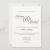 Elegant Simple Formal Black and White Wedding Kaart (Voorkant)