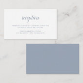Elegant Simple Formeption Dusty Blue Wedding Informatiekaartje (Voorkant / Achterkant)