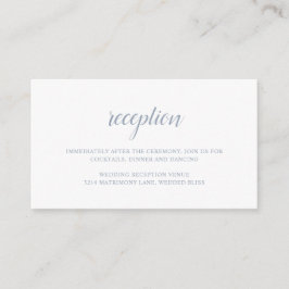 Elegant Simple Formeption Dusty Blue Wedding Informatiekaartje