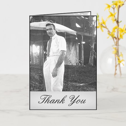 Elegant Simple Funeral Black White Hartelijk dank Kaart (Gele Bloem)