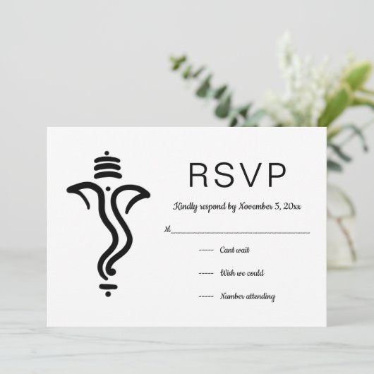 Elegant Simple Ganesh | Indiase God RSVP Kaart (Staand voorkant)