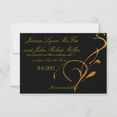 Elegant Simple Gold Black Scroll Save the Date Car (Voorkant)