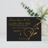Elegant Simple Gold Black Scroll Save the Date Car (Staand voorkant)