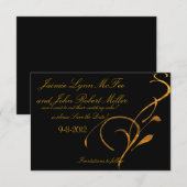 Elegant Simple Gold Black Scroll Save the Date Car (Voorkant / Achterkant)