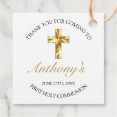 Elegant Simple Gold CrossFirst Community Hartelijk Bedankjes Labels (Achterkant)