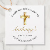 Elegant Simple Gold CrossFirst Community Hartelijk Bedankjes Labels (Voorkant)