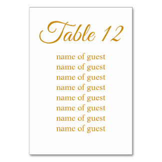 Elegant Simple Gold Custom Wedding Table Number Kaart
