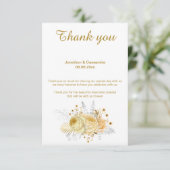 ELEGANT SIMPLE GOLD FLORAL GOLD REVERSE DANK JE KAART (Staand voorkant)
