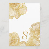 Elegant Simple Gold Floral Wedding Menu Cards (Achterkant)