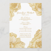 Elegant Simple Gold Floral Wedding Menu Cards (Voorkant)