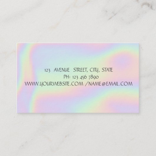 Elegant Simple Gold Foil BrusSlag, holografisch Visitekaartje (Achterkant)