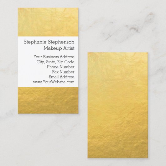 Elegant Simple Gold Foil Effect Background Visitekaartje (Voorkant / Achterkant)