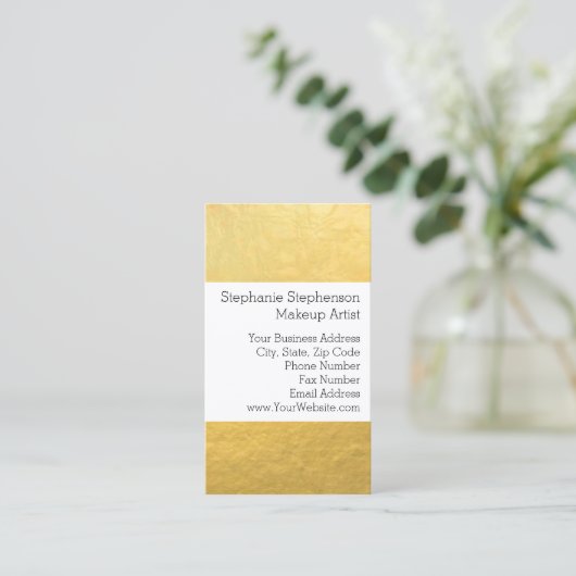 Elegant Simple Gold Foil Effect Background Visitekaartje (Staand voorkant)