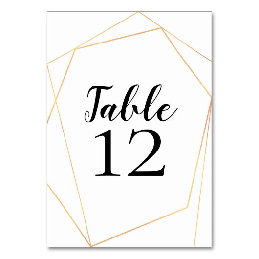 Elegant Simple Gold Geometric Frame Wedding Kaart (Voorkant)