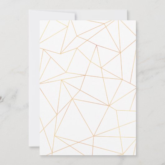Elegant Simple Gold Geometric Frame Wedding Kaart (Achterkant)
