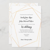 Elegant Simple Gold Geometric Frame Wedding Kaart (Voorkant / Achterkant)
