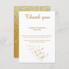 ELEGANT SIMPLE GOLD GLITTER GOLD REVERSE DANK U KAART
