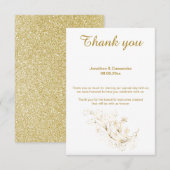 ELEGANT SIMPLE GOLD GLITTER REVERSE DANK JE KAART (Voorkant / Achterkant)